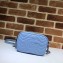 Gucci Leather GG Marmont Mini Shoulder Camera Bag 448065 Pastel Blue 2020