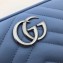 Gucci Leather GG Marmont Mini Shoulder Camera Bag 448065 Pastel Blue 2020