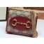 Gucci 1955 Horsebit Small Wallet with Chain Bag 623180 GG Canvas Red 2020