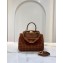 Fendi Leather Peekaboo Iconic Mini Interlace Bag Brown 2020