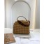 Fendi Leather Peekaboo Iconic Mini Interlace Bag Apricot 2020