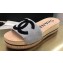 Chanel CC Logo Mules Slipper Sandals Gray Runway 2020