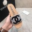 Chanel CC Logo Mules Slipper Sandals Gray Runway 2020