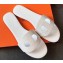 Hermes Lisboa Slipper Sandals White