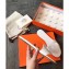 Hermes Lisboa Slipper Sandals White