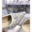 Dior Heel 6.5cm J'Adior Slingback Pumps Toile de Jouy Embroidered Gray 2020