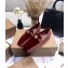 Burberry Monogram Motif Leather Loafers Suede Burgundy 2020