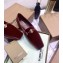 Burberry Monogram Motif Leather Loafers Suede Burgundy 2020