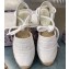 Dior Granville Oblique Embroidered Cotton Lace-up Espadrilles Sandals White 2020