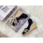 Dior Granville Embroidered Cotton Wedge Lace-up Espadrilles Dark Blue 2020