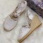 Dior Granville Embroidered Cotton Wedge Lace-up Espadrilles White 2020