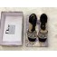 Dior Granville Embroidered Cotton Wedge Lace-up Espadrilles Black 2020