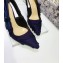 Dior Heel 9.5cm J'Adior Slingback Pumps Camouflage Embroidered Dark Blue 2020