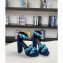 Hermes Heel 12cm Platform 2.5cm Aretha Sandals Blue 2020