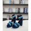 Hermes Heel 12cm Platform 2.5cm Aretha Sandals Blue 2020