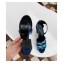 Hermes Heel 12cm Platform 2.5cm Aretha Sandals Blue 2020