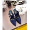 Louis Vuitton Heel 8.5cm Madeleine Mules Velvet Navy Blue 2020
