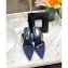 Louis Vuitton Heel 8.5cm Madeleine Mules Velvet Navy Blue 2020