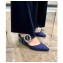 Louis Vuitton Heel 8.5cm Madeleine Mules Velvet Navy Blue 2020