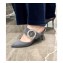Louis Vuitton Heel 8.5cm Madeleine Mules Velvet Light Gray 2020