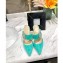 Louis Vuitton Heel 8.5cm Madeleine Mules Velvet Turquoise 2020