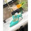 Louis Vuitton Heel 8.5cm Madeleine Mules Velvet Turquoise 2020
