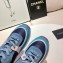 Chanel Suede Calfskin CC Logo Sneakers Blue 2020