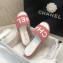Chanel Heel Logo Mules Denim Pink 2020