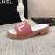 Chanel Heel Logo Mules Denim Pink 2020