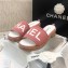 Chanel Heel Logo Mules Denim Pink 2020