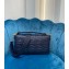 Fendi Embossed FF Motif Nappa Leather Large Baguette Bag Dark Blue 2020