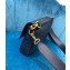 Fendi Embossed FF Motif Nappa Leather Large Baguette Bag Dark Blue 2020