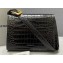 Balenciaga Ghost Medium Shoulder Bag Crocodile Embossed Calfskin Black 2020