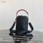 Prada Nylon Bucket Bag 1BE026 Black/Red 2020