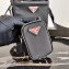 Prada Nylon Bandoleer Cross-Body Bag 2VH112 Black/Red Logo 2020