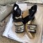 Dior Granville Embroidered Cotton Wedge Lace-up Espadrilles Sandals Black 2020