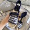 Dior Granville Embroidered Cotton Wedge Lace-up Espadrilles Sandals Blue 2020