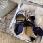 Dior Granville Embroidered Cotton Wedge Lace-up Espadrilles Sandals Blue 2020