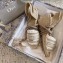 Dior Granville Embroidered Cotton Wedge Lace-up Espadrilles Sandals Beige 2020