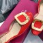 Roger Vivier Chips Ballerinas in Patent Leather Red