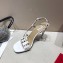 Valentino Heel 9.5cm Rockstud Slingback Pumps Sandals White 2020
