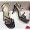 Valentino Heel 9.5cm Rockstud Slingback Pumps Sandals Black 2020