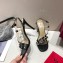 Valentino Heel 9.5cm Rockstud Slingback Pumps Sandals Black 2020