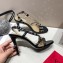 Valentino Heel 9.5cm Rockstud Slingback Pumps Sandals Black 2020