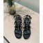 Valentino Heel 12cm Platform 2.5cm Rockstud Leather Ankle Strap Wedge Sandals Black 2020