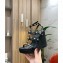 Valentino Heel 12cm Platform 2.5cm Rockstud Leather Ankle Strap Wedge Sandals Black 2020