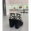 Valentino Heel 12cm Platform 2.5cm Rockstud Leather Ankle Strap Wedge Sandals Black 2020