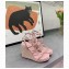 Valentino Heel 12cm Platform 2.5cm Rockstud Leather Ankle Strap Wedge Sandals Nude Pink 2020