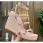 Valentino Heel 12cm Platform 2.5cm Rockstud Leather Ankle Strap Wedge Sandals Nude Pink 2020