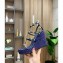 Valentino Heel 12cm Platform 2.5cm Rockstud Leather Ankle Strap Wedge Sandals Blue 2020